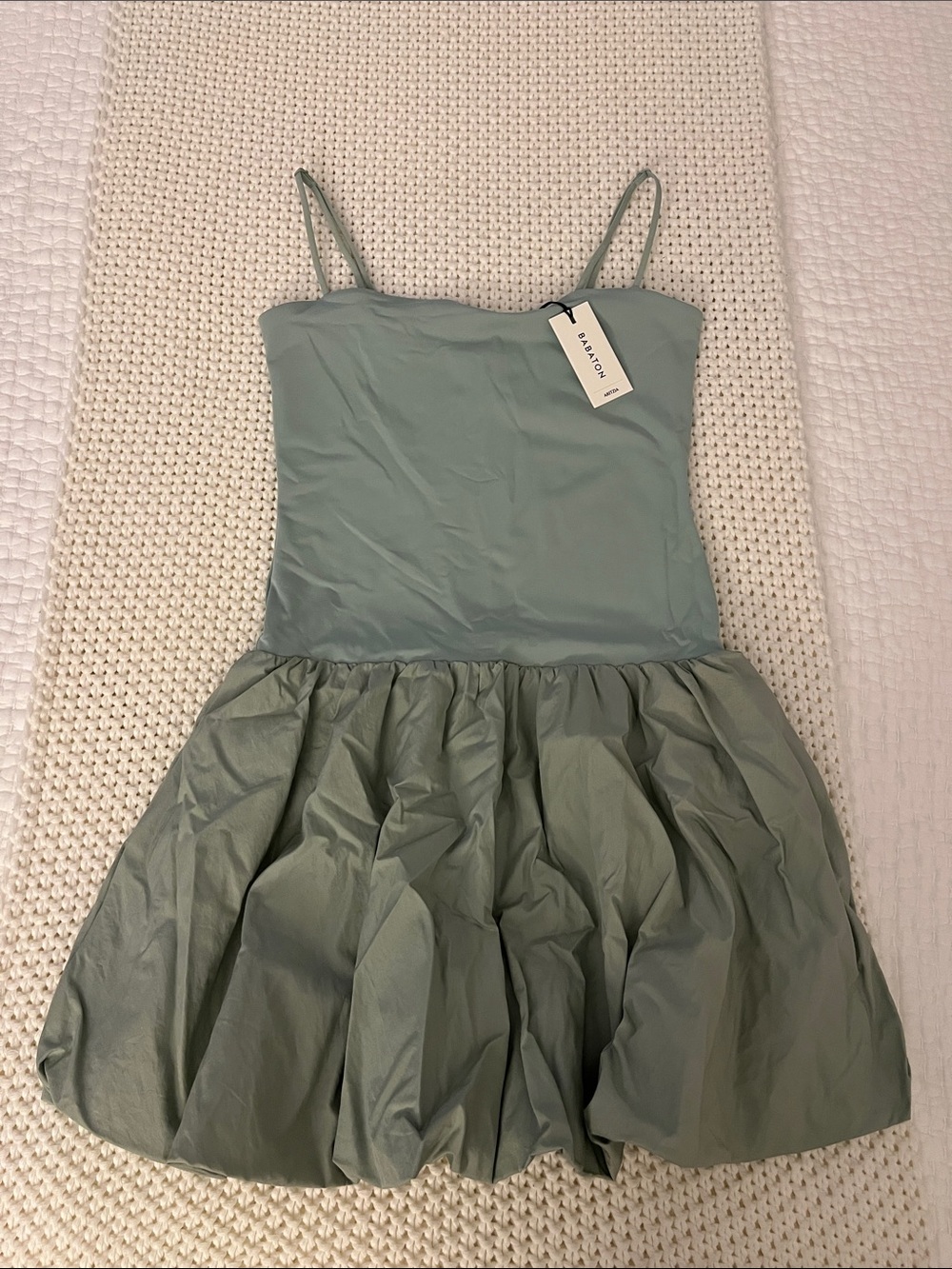 Babaton Light Sage Green Spaghetti-Strap Party Dress